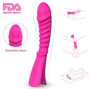 Clitoral dildo vaginal G-spot vibrator stimulator, 9 modes - purple - rose