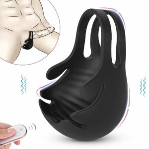 9 Speed Vibrating Penis Ring With Testicles ——1.29 Inch