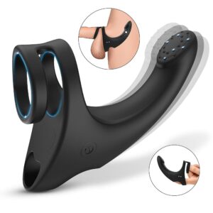 9 vibration modes multifunctional double ring penis ring