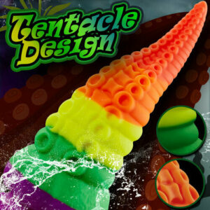 Orsen 8.66 Inch Tentacle Silicone Rainbow Dildo with Suction Cup