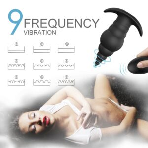 9 vibration modes wireless remote control cone type anal plug vibrator / prostate massager