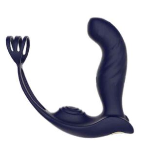 Free 3 in 1 Vibrating Butt Plug Anal Vibrator with Dual Penis Ring