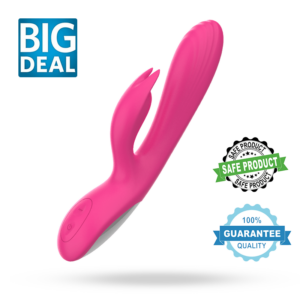 Double Fun Realistic Rabbit Silicone Sex Toy for Woman