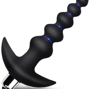 Vibrating Anal Beads Butt Plug - Flexible Silicone 16 Vibration Modes