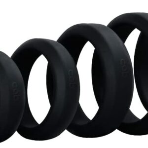Cock Rings with 6 Different Size, Cob Soft Silicone Penis Ring Cockring Set for Men or Couples