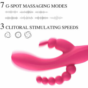 3-in-1 G-spot rabbit vibrator with 7 kinds of vibration-Purplr or Pink