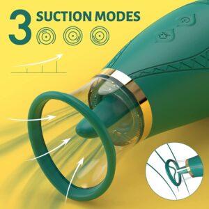 【NEW】3 in 1 Tongue sucking and licking clit or nipple stimulator-3 suction and 9 vibration