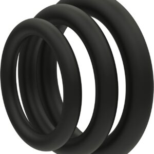 Lynk Pleasure Products Silicone Cock Ring Erection Enhancing 3 Pack Black