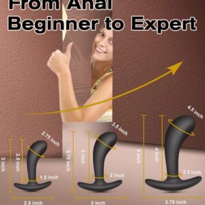 Butt Plug Trainer Kit for Comfortable Long-Term Wear, Pack of 3 Silicone Anal Plugs