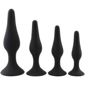 4PCS Anal Plug Set Silicone Anal Butt Plug Adult Sex Toys for Women,Men and Beginners