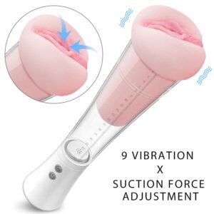 9 vibrating real vagina inverted penis pump