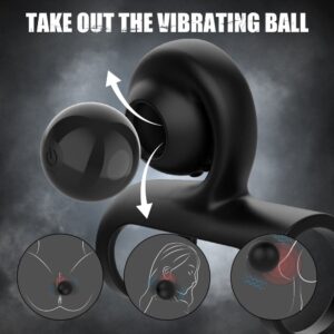 2 in 1 vibration high elasticity double ring penis ring