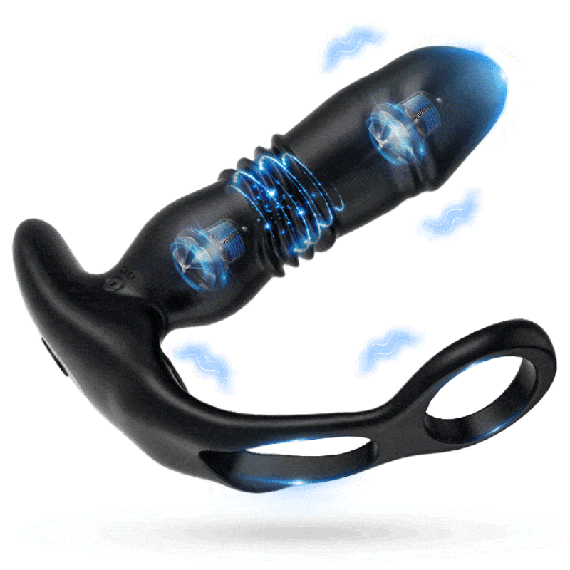 (Special) 3 Push 12 Vibrating Cock Ring Prostate Massager-USA Only