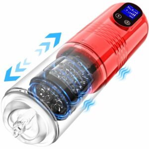 LCD Display 10 Vibrating & 6 Thrusting Modes Automatic Male Masturbators