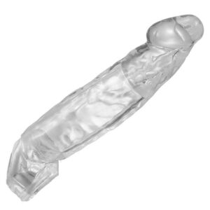 7.8” Clear Textured Thicken Lengthen Penis Enhancement Sleeve