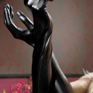 Premium Latex Black Elbow-Length Gloves