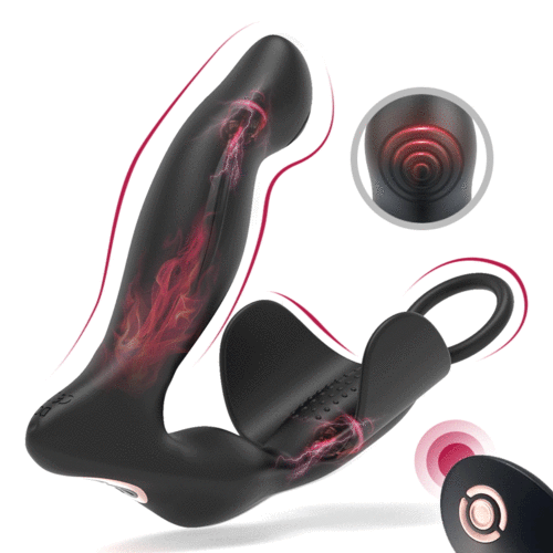 Fleshline™ Noah - 10 Vibrating Intense Prostate & Perineal Massager with Heating Feature and Cock Ring