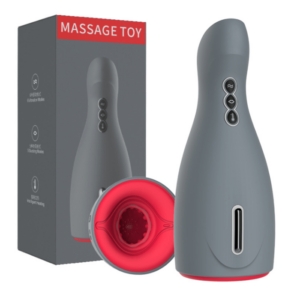 Matte Gray 5-frequency sucking 6-speed vibration Heating Blow-job Masturbator