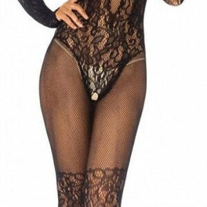 Net And Lace Crotchless Bodystocking
