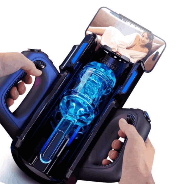 Fleshline™ × Leten - 10 Thrusting High-speed Motor Masturbator Cup with Phone Holder