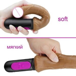 Heating Realistic Dildo-10 speed bend Soft huge dildo