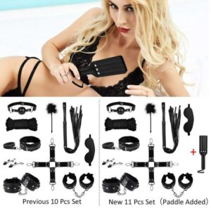 11 Pcs BDSM Leather Bondage Sets Restraint Kits for Women and Couples