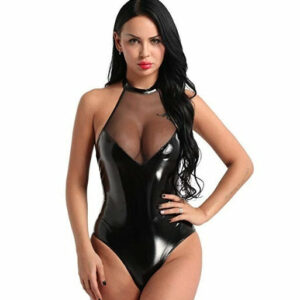 Rubber Girl Latex Plunge Mini Dress