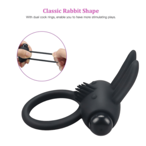 Rabbit Silicone 1 Vibration Cock Ring for Male and Couples