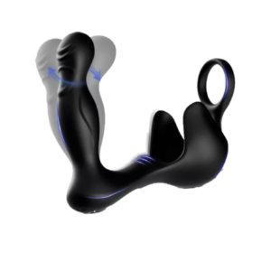 3 IN 1 Finger-Like Wiggle Motion 9 Vibration Modes Prostate Massager with Cock Ring