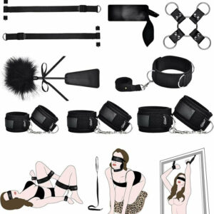 11 Pcs BDSM Leather Bondage Sets Restraint Kits for Women and Couples