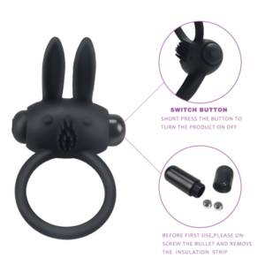 Rabbit Silicone 1 Vibration Cock Ring for Male and Couples