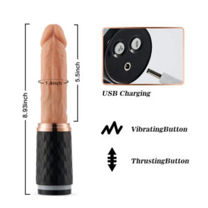 Fleshline 5.4-Inch 7 Vibrating 7 Telescoping Silicone Dildo with Mount Base