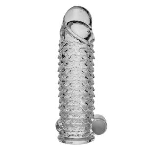 5.5 Transparent thicken lengthen vibrating penis sleeve