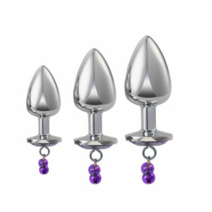 Metal Double Bells Jewel Anal Plug Set Adult Toy