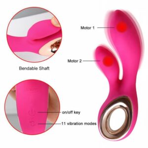 Rabbit Vibrator 11+11 Vibrating Modes G Spot Clitoris Stimulate Massager Dildo Adult Sexshop Erotic Vibrador Sex Toy For Women