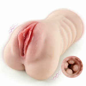 10 Vibrations 3D Realistic Textured Pocket Pussy and Tight Anus Sex Stroker