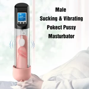 6 Suction 9 Vibration Electric Vacuum Penis Pump with Pocket Pussy