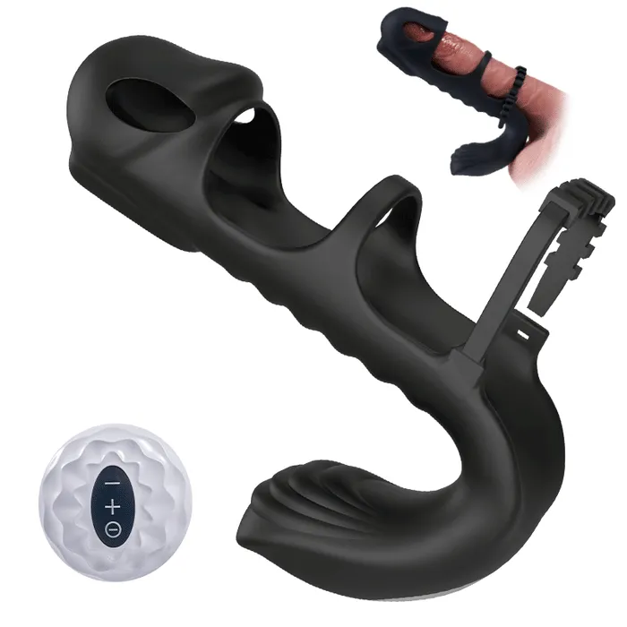 Dual Motor 7 Vibrating Penis Sleeve and Vibrator 2-in-1 Adult Toy